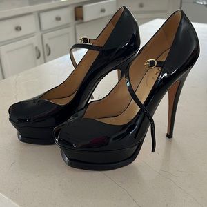 YSL peep toe Mary Jane pumps
